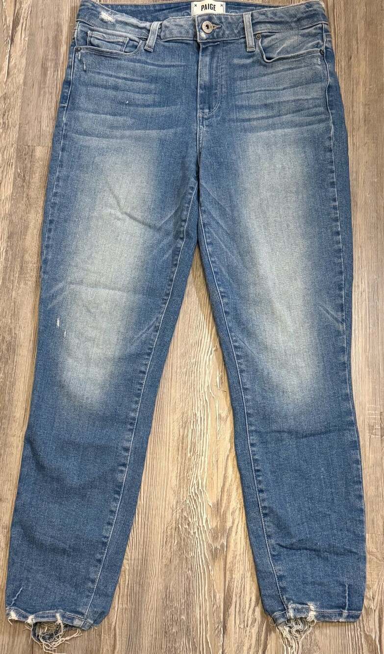 Paige Jeans Size 29 Blue Distressed Frayed Hem